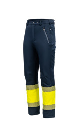 Брюки сигнальные софтшелл Hi-Viz желтые с темно-синим