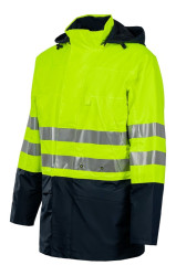 Куртка-ветровка утепленная сигнальная желтая с темно-синим
